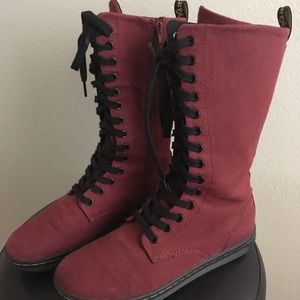 Dr Martin lace up canvas boots